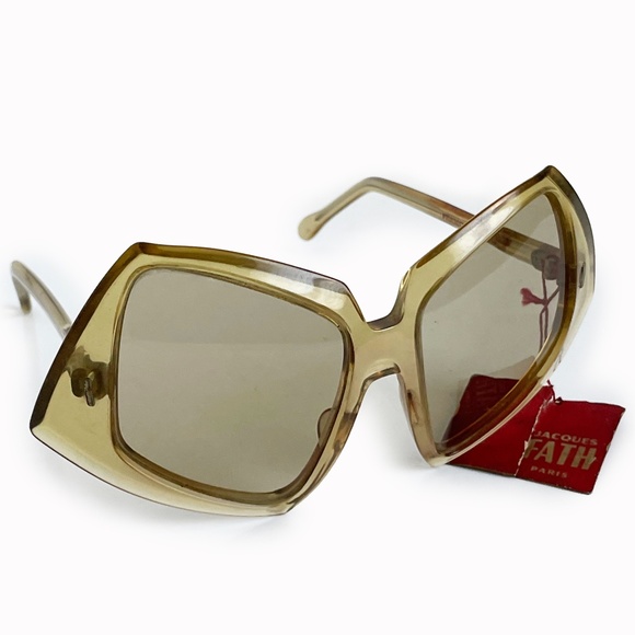 Vintage Jacques Fath Sunglasses Oversized New Old Stock Mod Retro Style Sunnies - Picture 1 of 10